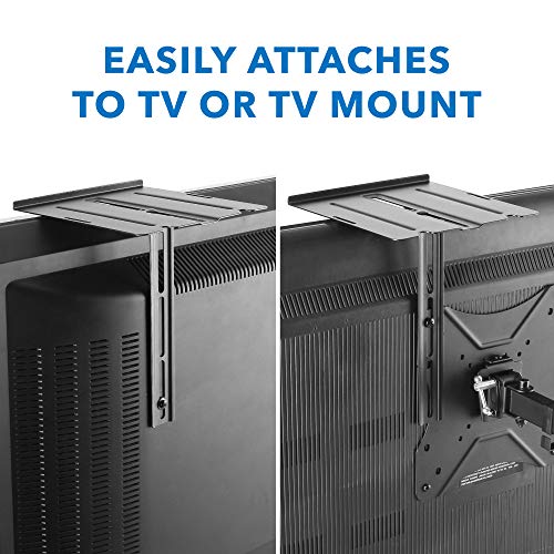 MOUNT-IT! Floating TV Shelf [6.6 lbs Capacity] [Dual Installation - Wall or TV] Single Shelf Mount for Television Components, DVD Players, Streaming Devices, Speakers, and Cable Box (Black)