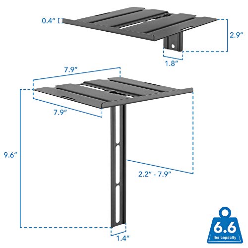 MOUNT-IT! Floating TV Shelf [6.6 lbs Capacity] [Dual Installation - Wall or TV] Single Shelf Mount for Television Components, DVD Players, Streaming Devices, Speakers, and Cable Box (Black)