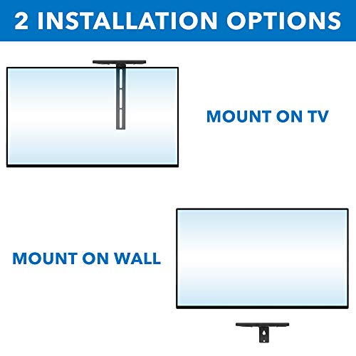 MOUNT-IT! Floating TV Shelf [6.6 lbs Capacity] [Dual Installation - Wall or TV] Single Shelf Mount for Television Components, DVD Players, Streaming Devices, Speakers, and Cable Box (Black)