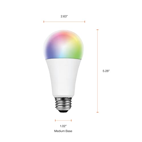 Sylvania WiFi LED Smart Light Bulb, 14.5W, Full Color and Tunable White A21, Dimmable, for Alexa, Siri Shortcuts, and Google Home Only - 1 Pack (75806)