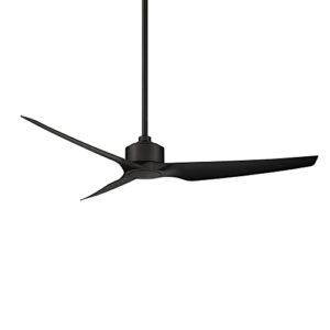 wac smart fans stella indoor and outdoor 3-blade ceiling fan 60in matte black with remote control works with alexa and ios or android app