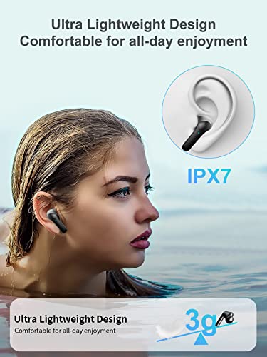 Wireless Earbuds Bluetooth 5.1 Headphones 48Hrs Playtime with LED Digital Display Charging Case, in Ear Earphones Stereo Headset with Mic and Touch Control for iPhone Android SmartPhone Tablet, Black