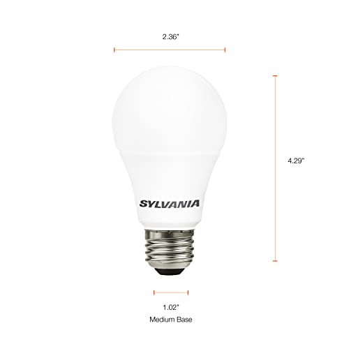 SYLVANIA LED Light Bulb, 100W Equivalent A19, Efficient 14W, Medium Base, Frosted Finish, 1500 Lumens, White - 1 Pack (74738)