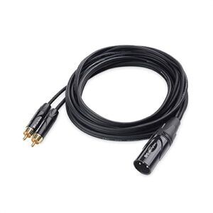 Cable Matters Dual RCA to XLR Stereo Audio Splitter Cable 10 ft / 3m (XLR to Dual RCA Splitter Adapter) in Black