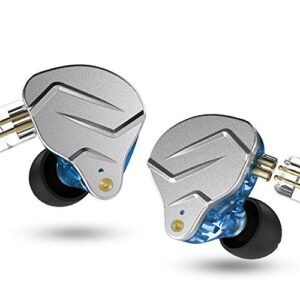 kz zsn pro 1ba+1dd hybrid in ear earphones monitor running sports headphones hifi bass metal wired earbuds (no mic, blue)