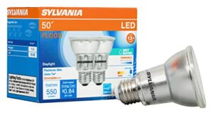 ledvance sylvania par20 led flood light bulb, 50w = 7w, dimmable, 13 year, medium base, 550 lumens, wet-rated, 5000k, daylight – 2 pack (40400)