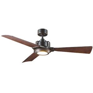 osprey smart indoor and outdoor 3-blade ceiling fan 56in oil rubbed bronze/dark walnut with 3000k led light kit and remote control works with alexa, google assistant, samsung things, and ios or android app