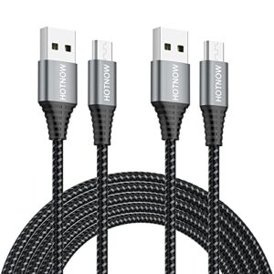 hotnow micro usb cable 3ft 2-pack, android charger cable data sync and fast charging nylon braided cord for samsung galaxy s6 s7, htc, lg, sony, ps4, mp3, tablet and more micro devices