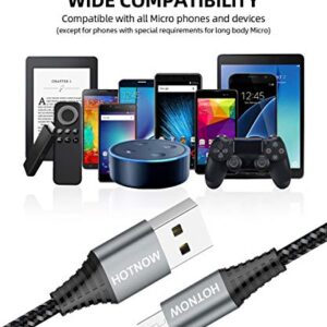 HOTNOW Micro USB Cable 3ft 2-Pack, Android Charger Cable Data sync and Fast Charging Nylon Braided Cord for Samsung Galaxy S6 S7, HTC, LG, Sony, PS4, MP3, Tablet and More Micro Devices