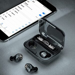 MOHALIKO M16 TWS 2000mAH Wireless Earbuds, Bluetooth 5.1 Headphones 180H Playtime, Semi-in-Ear Bluetooth 5.1 Sport Earphone with Touch Control Stereo Earbud for Work, Home Black