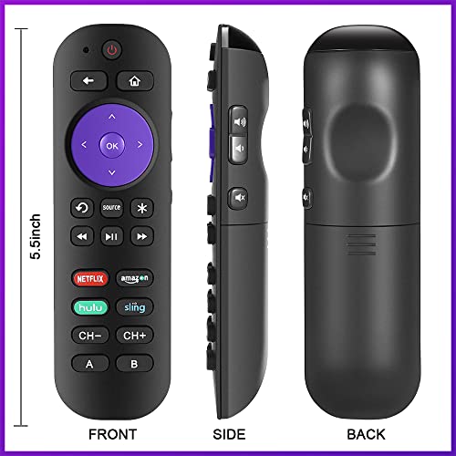 AZMKIMI Universal Remote Control Fits for Roku Player 1 2 3 4 Premiere/+ Express/+ Ultra with 9 More Learning Keys Programmed to Control TV/Soundbar/Receiver (NOT for Any Ro-ku Stick or Ro-ku TV)