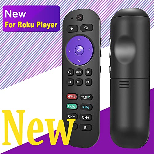 AZMKIMI Universal Remote Control Fits for Roku Player 1 2 3 4 Premiere/+ Express/+ Ultra with 9 More Learning Keys Programmed to Control TV/Soundbar/Receiver (NOT for Any Ro-ku Stick or Ro-ku TV)