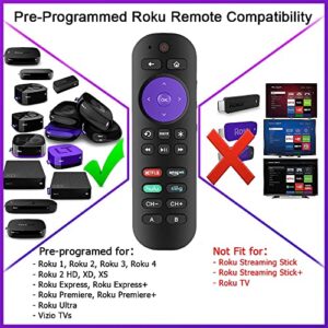 AZMKIMI Universal Remote Control Fits for Roku Player 1 2 3 4 Premiere/+ Express/+ Ultra with 9 More Learning Keys Programmed to Control TV/Soundbar/Receiver (NOT for Any Ro-ku Stick or Ro-ku TV)