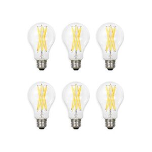 sylvania led truwave natural series a21 light bulb, 100w equivalent, efficient 15w, dimmable, 1600 lumens, clear, 2700k, soft white – 6 pack (40808)