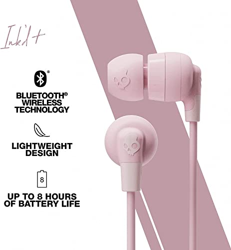 Skullcandy Ink'd+ Wireless in-Ear Earbuds, Includes Velvet Pouch - Pink