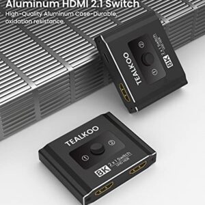HDMI 2.1 Switch 8K HDMI Switcher Splitter, 4K 120Hz Aluminum Bi-Directional HDMI Switch 2 in 1 Out or 1 in 2 Out HDR Ultra HD 48Gbps 8K@60Hz, for PS5, Xbox Series X, Roku, Apple TV, Samsung TV LG TV