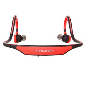 Alphasonik ASE300BT Bluetooth Headphones, V4.0 Wireless Sport Headphones, Sweatproof Running Headset with Built in Mic for Workout Exercise IPX5 SplashProof, Ergonomically Designed for Extra Comfort