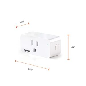 SYLVANIA SMART Bluetooth Outlet, Simple Set Up, Compatible with Alexa, Apple HomeKit, and Google Assistant, 120 Volts, 15 Amp, White, No Hub, FCC Listed - 1 Pack (75753)