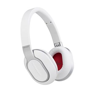 phiaton bluetooth wireless bt 460 qualcomm touch interface, premium headphones with mic, smart play and pause, white