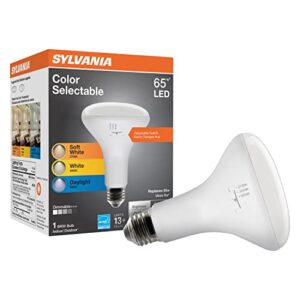 sylvania led br30 light bulb, 65w = 8w, 3 cct select (2700k / 3000k / 5000k), 13 year, dimmable, 650 lumens, energy star – 1 pack (41382)