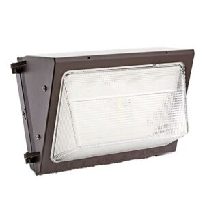 sylvania outdoor 50w led luminaire wall pack, non-cuttoff 2n, non-dimmable, 277v, 5000 lumens, 4000k, bronze (74485)