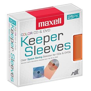 Maxell CD/DVD Keeper Sleeves - Color (25 Pack)