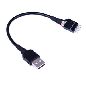 9-pin usb motherboard male header to single usb 2.0 type a male cable 7.8inch