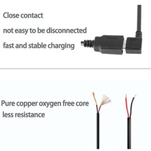 XMSJSIY USB 2.0 Female Pigtail Cable Extension Power Cable 22AWG 5V 3A USB A Socket to 2 Pin Bare Wire Open End Connector for DIY-2 Pcs (0.3M)