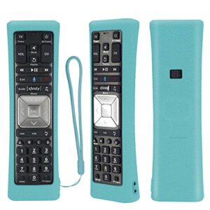 protective silicone remote case for xfinity comcast xr11 premium voice activated cable tv backlit remote control shockproof washable skin-friendly remote control cover with loop (glow in dark blue)