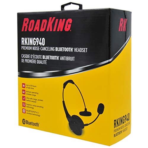 RoadKing RKING940 Premium Noise-Canceling Bluetooth Headset with Mic for Hands-Free