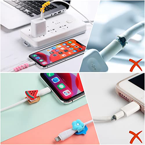 Flutesan 40 Pieces Phone Protect Accessory Charging Cable Protectors Cute Charger Protectors Cord Protector Cord Saver USB Charger for Cellphone Data Lines, Various Styles