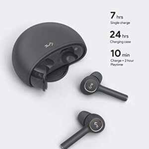 Aipower T18NC Active Noise Cancelling True Wireless Earbuds Bluetooth 5.0, in-Ear Headphones with Charging Case and Touch Control, 24H Playtime, Hi-Fi Sound Quality