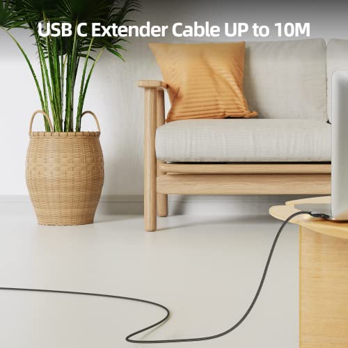 USB C Extension Cable 6.6ft, USB Type-C 3.1 Extender Cord 100W 10 Gbps, USB C to USB C Male to Female Right Angle for Laptop Tablet Mobile Phone Nintendo Switch