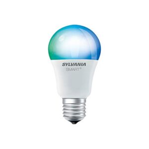 sylvania smart bluetooth led light bulb, a19 60w equivalent, efficient 10w, works with apple homekit, rgbw full color and adjustable white, no hub required – 1 pack