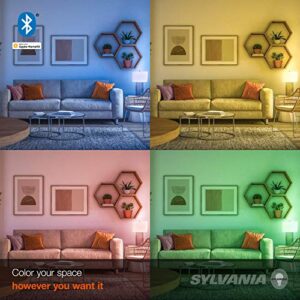 SYLVANIA Smart Bluetooth LED Light Bulb, A19 60W Equivalent, Efficient 10W, Works with Apple HomeKit, RGBW Full Color and Adjustable White, No Hub Required - 1 Pack