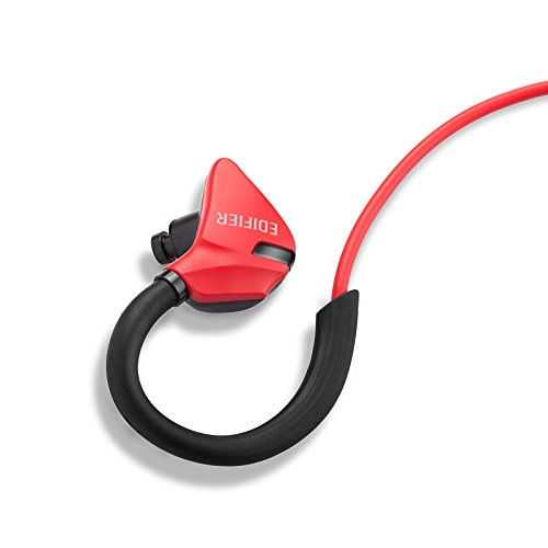 Edifier W296BT Bluetooth 4.1 Sweat and Water Resistant Sports in-Ear Earphones with CVC Noise Suppression and Multi-Point Support - Red