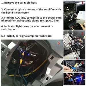 Mr.Ho Car Radio Antenna FM AM Signal Amplifier Booster 12V for Marine Car Boat Truck RV