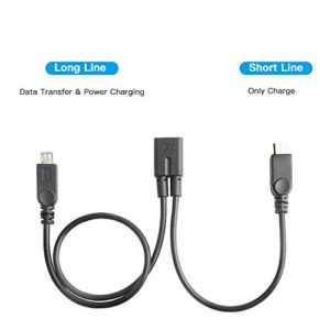 ELECTOP Micro USB Female to 2 Micro USB Male Splitter Cable