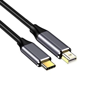 usb-c(the source) to mini displayport cable, 4k@60hz 6ft male to male usb c to mini dp video convert cable compatible with usb-c devices connect to led cinema display etc enabled mini dp monitors