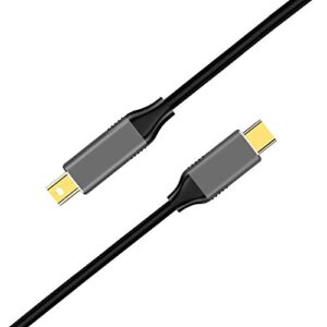 USB-C(The Source) to Mini Displayport Cable, 4K@60hz 6ft Male to Male USB C to Mini DP Video Convert Cable Compatible with USB-C Devices Connect to LED Cinema Display etc Enabled Mini DP Monitors