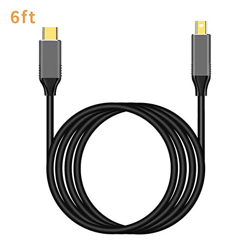 USB-C(The Source) to Mini Displayport Cable, 4K@60hz 6ft Male to Male USB C to Mini DP Video Convert Cable Compatible with USB-C Devices Connect to LED Cinema Display etc Enabled Mini DP Monitors