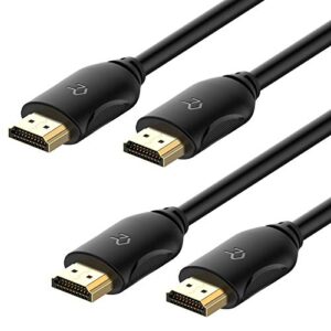rankie hdmi cable, high-speed hdtv cable, supports ethernet, 3d, 4k and audio return, 2 pack, 6ft