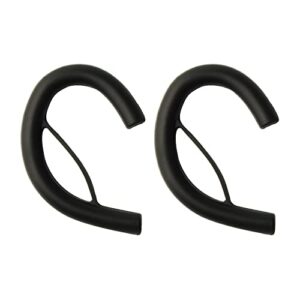 removable soft silicone earphone hook round reinforced headphones sports ear hook for earphones earbuds headset(1 pair) (black)