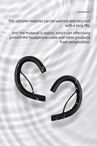 Removable Soft Silicone Earphone Hook Round Reinforced Headphones Sports Ear Hook for Earphones Earbuds Headset(1 Pair) (Black)