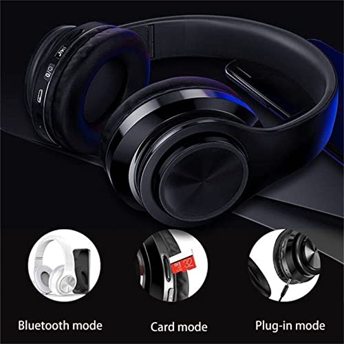 Head-Mounted Bluetooth Headphone, LED Lights Glowing Headphones Earphone Support Wired and Wireless,9D Surround HiFi Stereo Sound, for Video Game,Sports,Driving,Fitness,for iOS