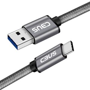 cbus 8-inch short length space gray heavy-duty braided usb-c 3.1 to usb-a 3.0 ssd hard drive cable compatible with lacie, sandisk, g-drive, samsung t5/x5, my passport, seagate fast, transcend storejet