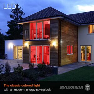 Sylvania LED Red Glass Filament A19 Light Bulb, Efficient 4.5W, 40W Equivalent, Dimmable, E26 Medium Base - 6 Pack (41740)