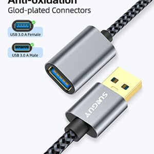 SUNGUY 5Gbps USB 3.0 Extension Cable, 1FT USB Extender, USB A Male to Female Cord, Braided High Data Transfer Compatible with Xbox, Hard Drive, Webcam, USB Keyboard, Mouse, Flash Drive, Oculus VR