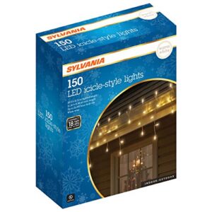 sylvania by ledvance icicle christmas lights, warm white