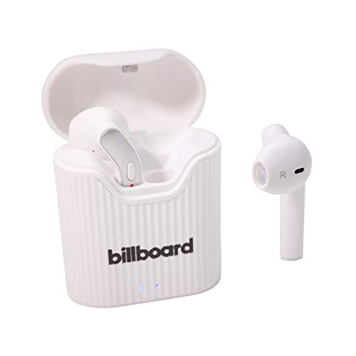 Billboard Bluetooth 5.0 True Wireless Stereo Earbuds with Charging Case, White/Gray (BB2808)